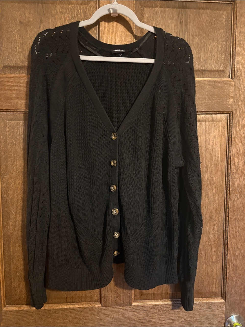 Torrid Black Knit Button-Up Cardigan